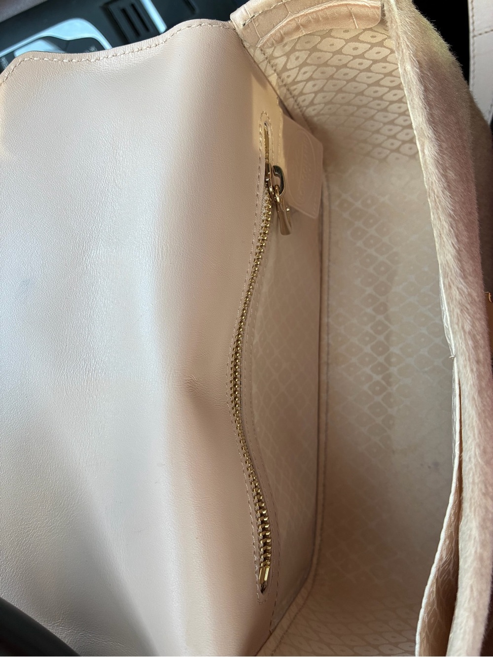 Longchamp Mademoiselle Calf Hair and Leather Crossbody Bag with Gold Hardware - Picture 3 of 5